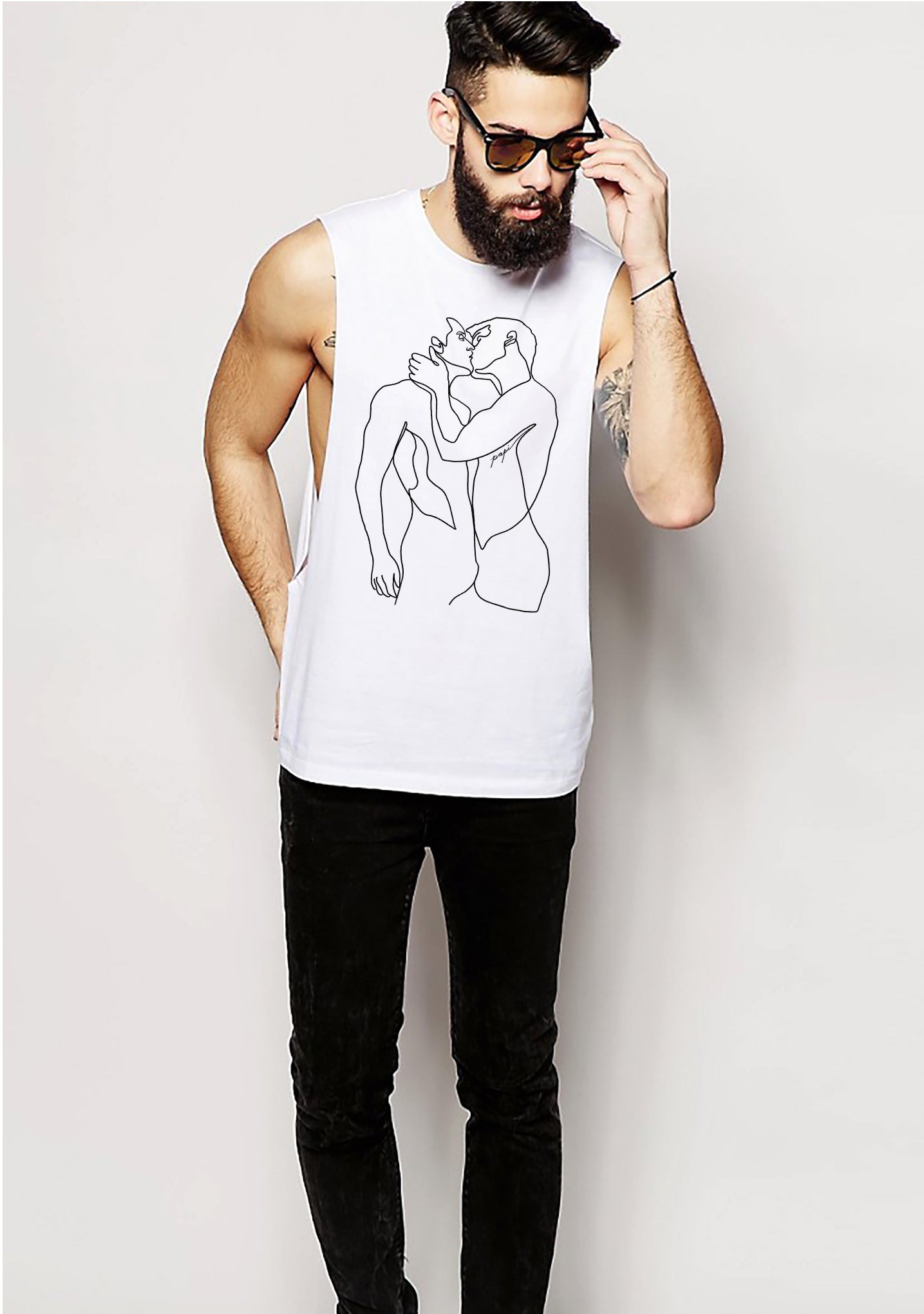 Free Love Muscle T-Shirt - White